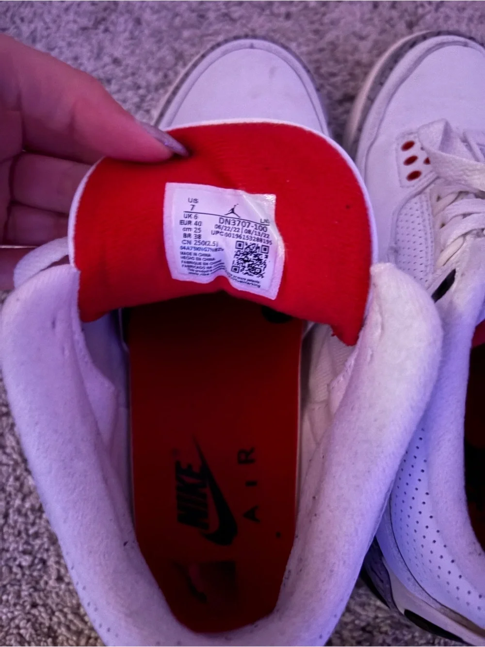 Nike Air Jordan Men’s White & Red Retro Sneakers